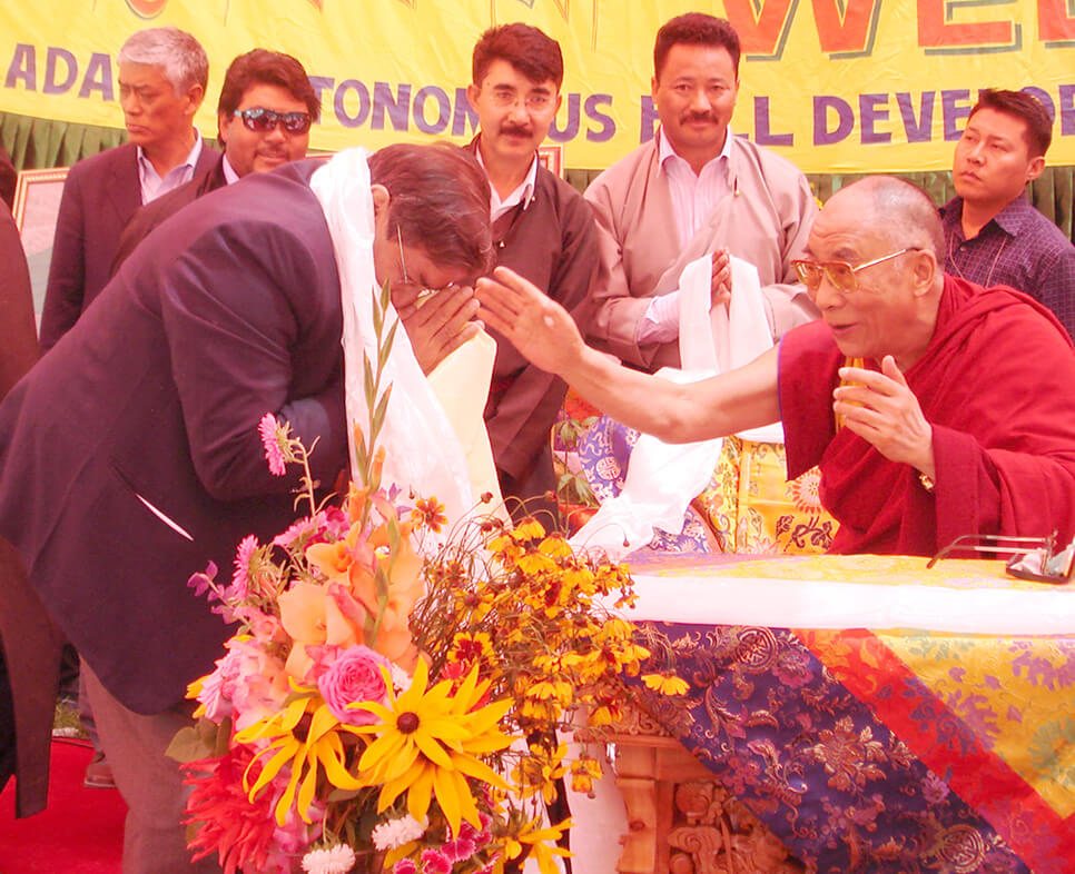 His Holiness the Dalai Lama offering a blessing at a Ladakh Autonomous Hill Development Council gathering